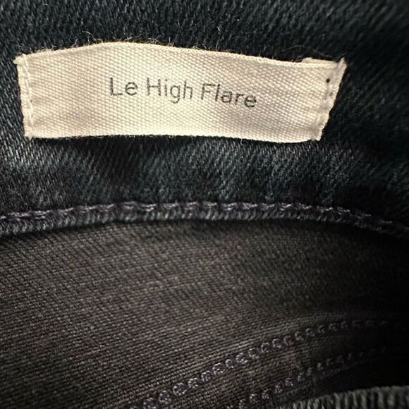 Frame Zip Fly Le High Flare Stretch Denim Jeans Deep Indigo Size 31 - Picture 5 of 7